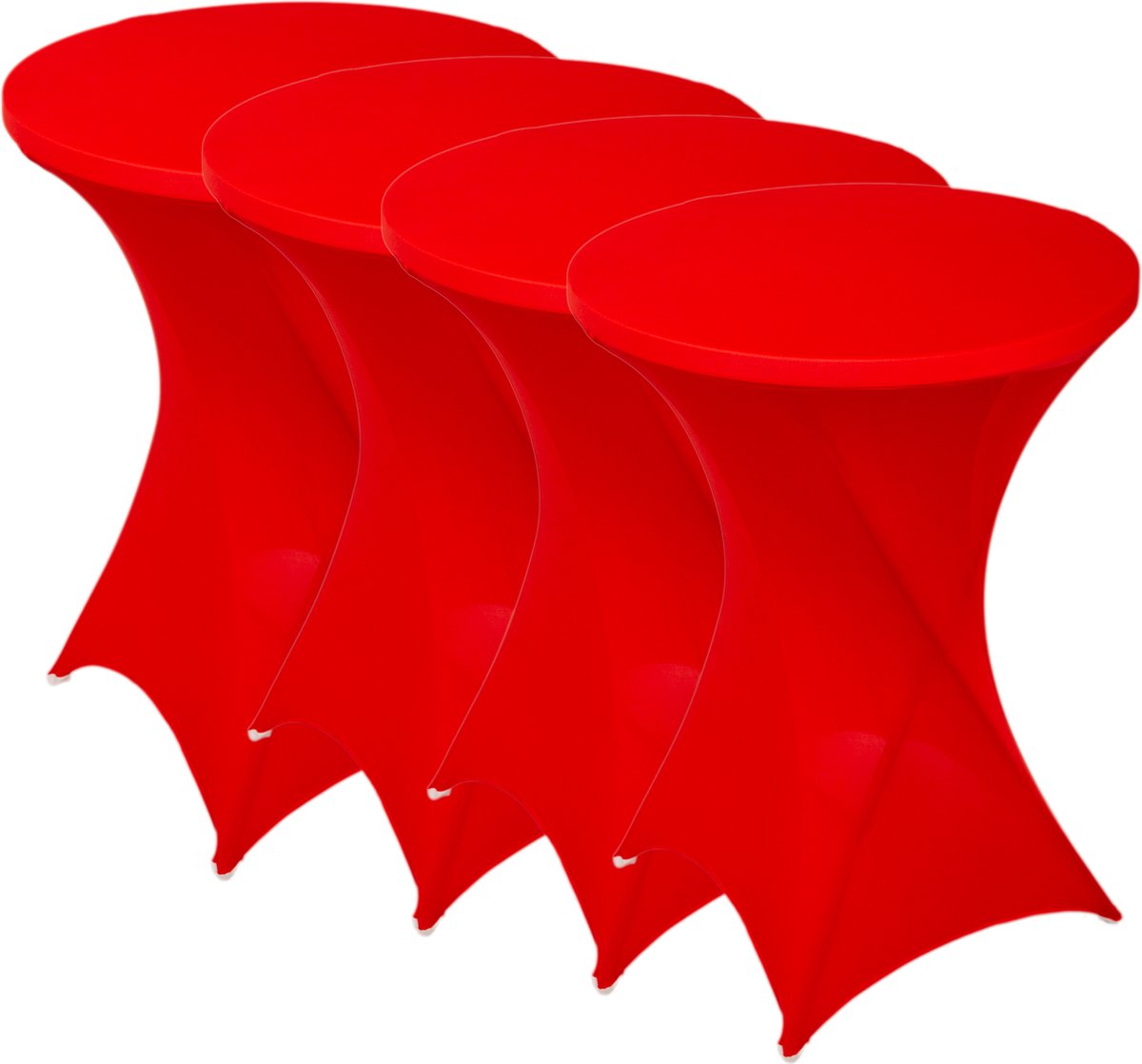 Statafelrok Rood x 4 – ∅80-85 x 110 cm – Stretch 4 stuks – Tafelrok voor Statafel – Geschikt voor Horeca Evenementen | Sta Tafel Hoes | Staantafelhoes | Cocktailparty | Trouwerij